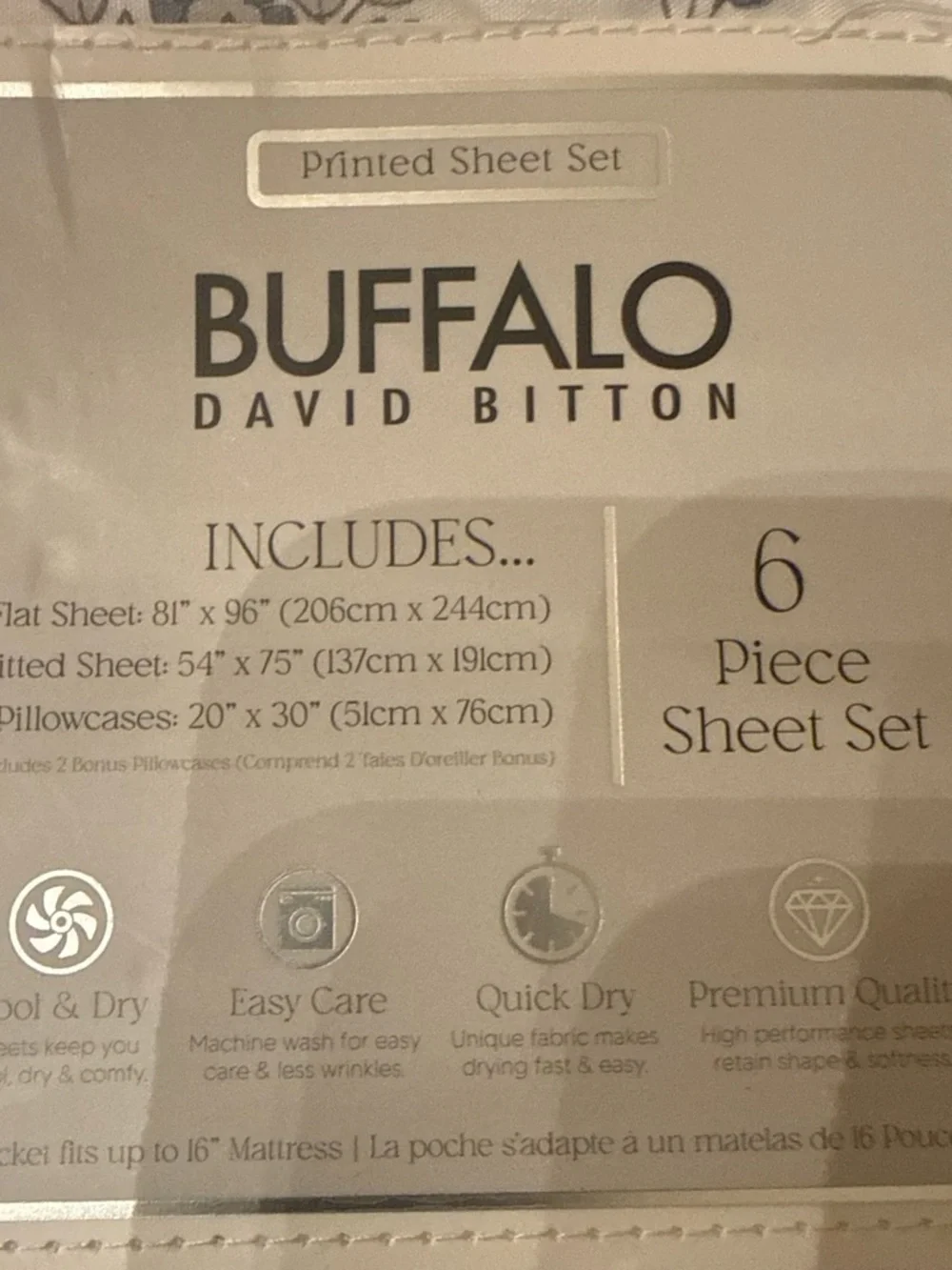 Buffalo David Bitton Full Floral Print Sheet Set in Blue and White